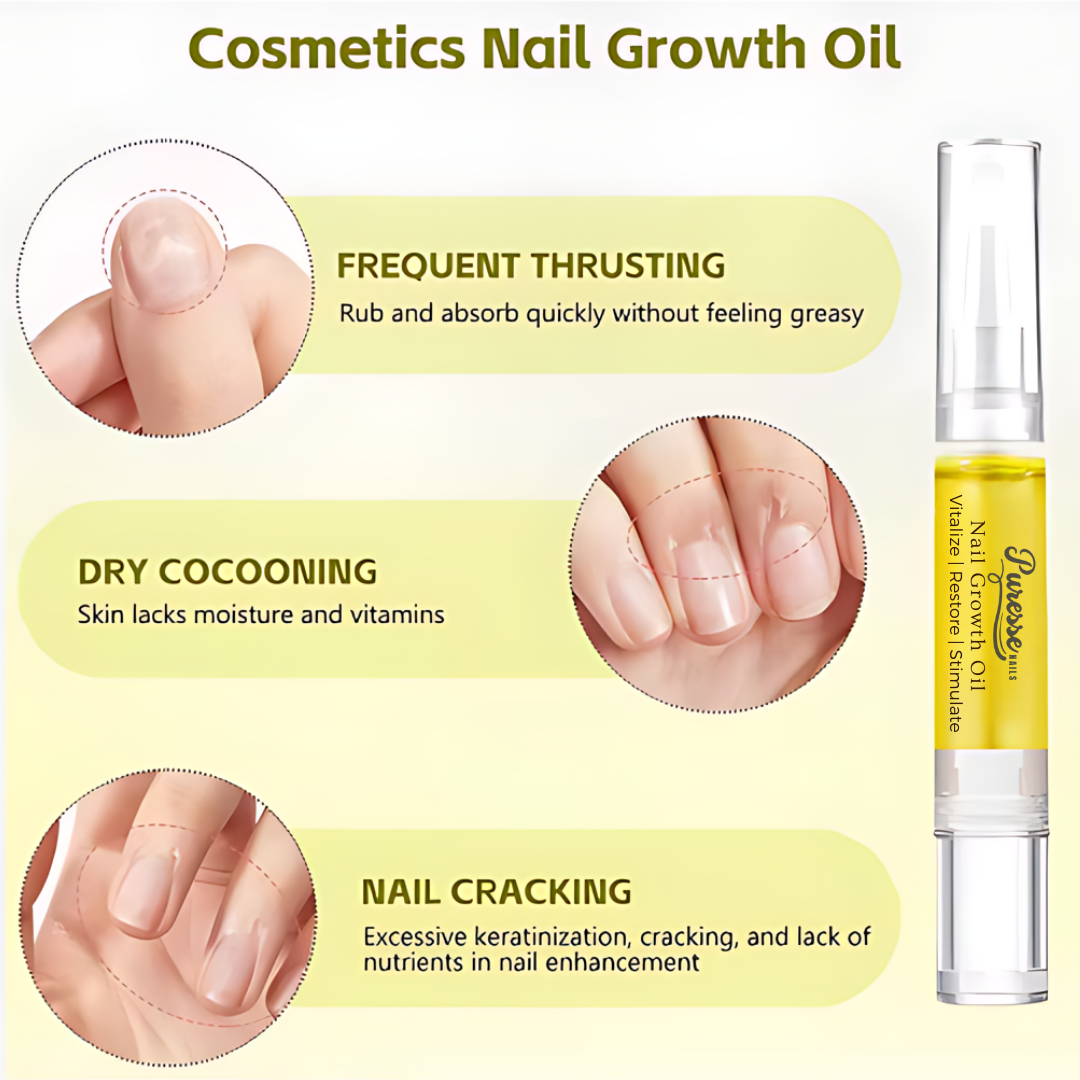Puresse Natural Vegan Nail Growth Serum Moisturizing Strengthening Cuticle Oil